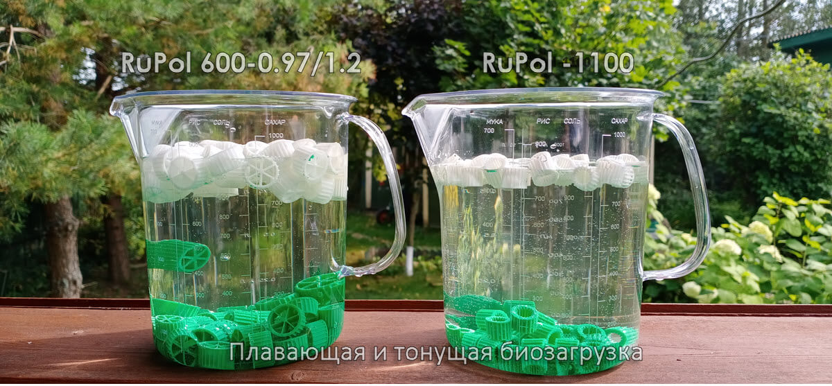 Плавающая биозагрузка RuPol 600-0.93-0.97 (100 литров)
